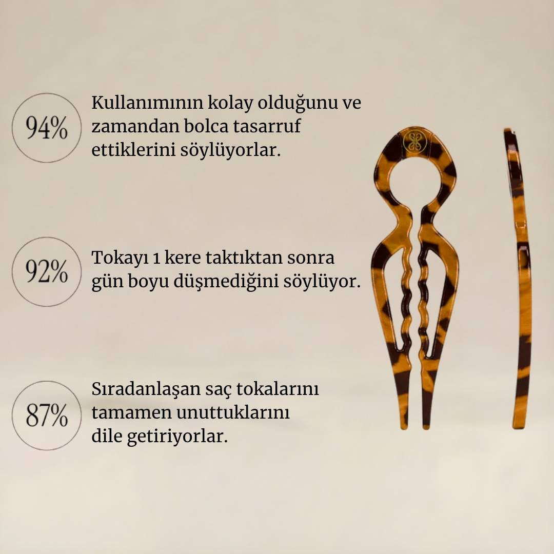 Liya Zarafet Saç Tokası (Koyu Kehribar) LiyaHair