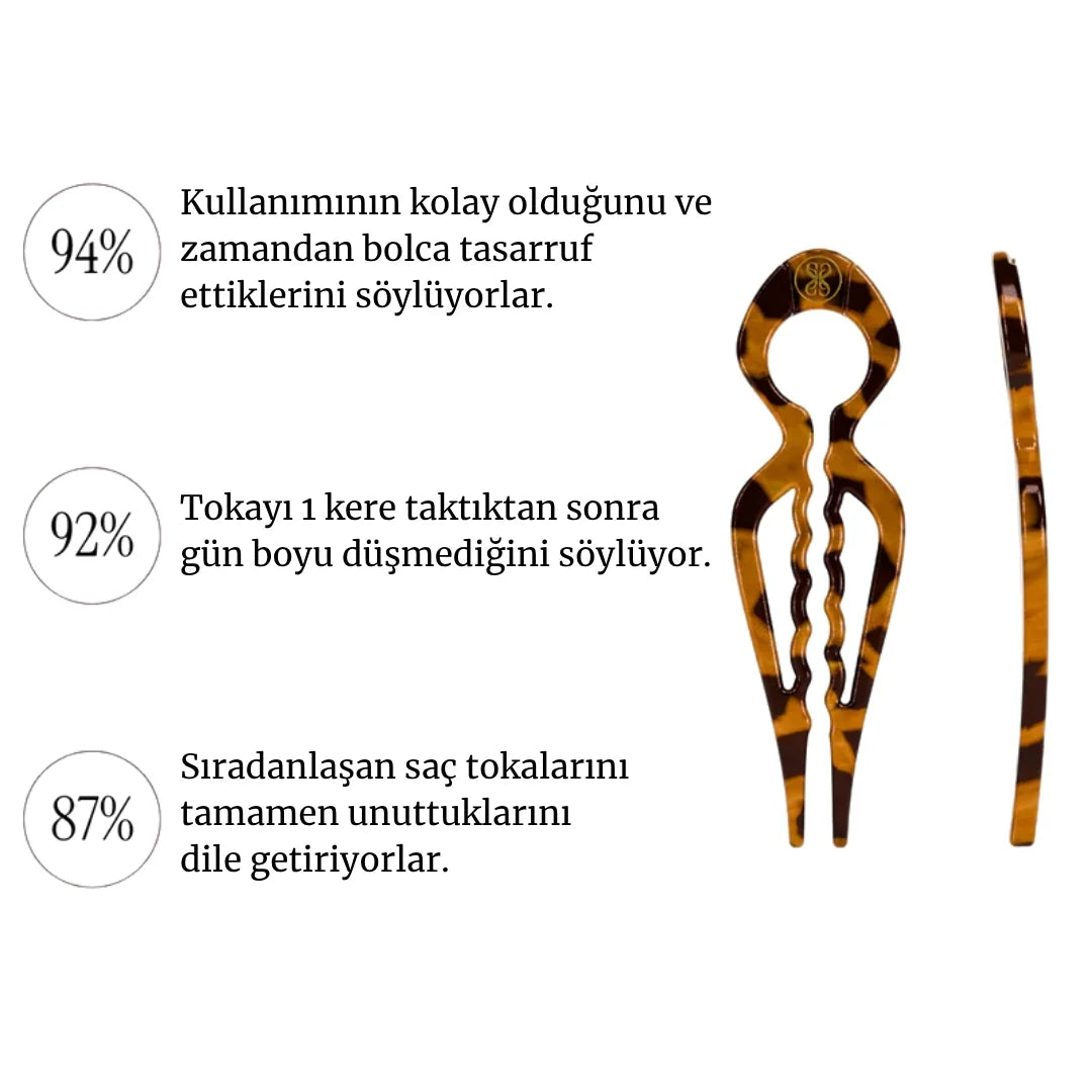 3'lü Zarafet Saç Tokası (Mavi Dalga)